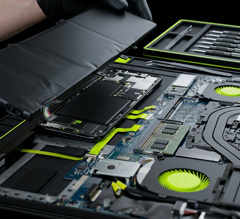 MacBook Pro swollen battery removal and cleaning Madison TN