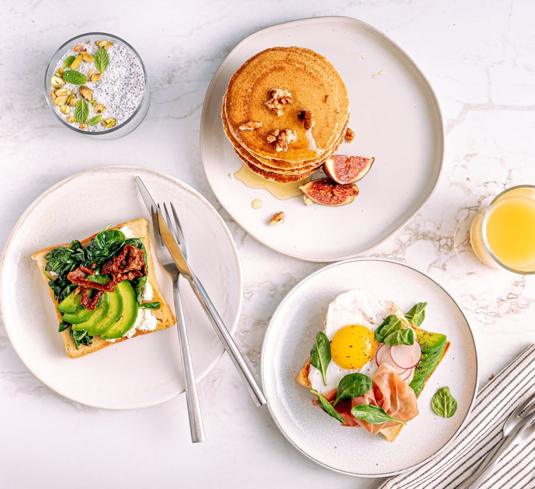 Breakfast and snacks option with the refreshing drink