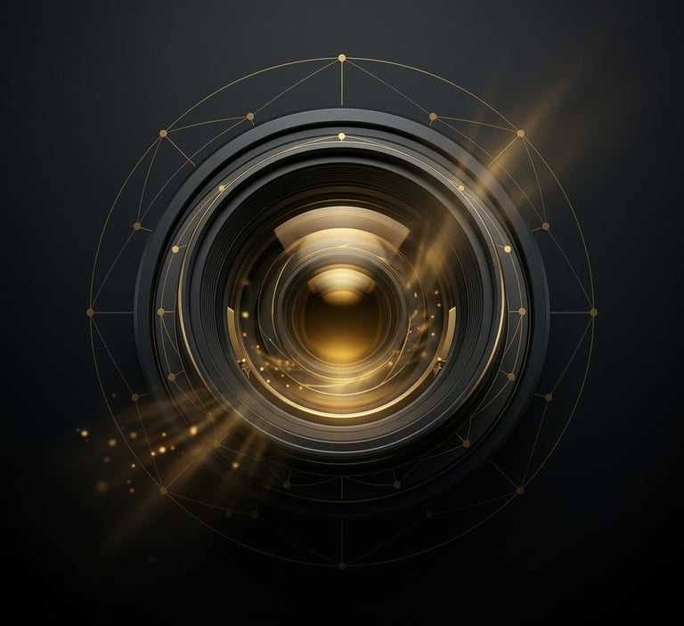 Lente de alta gama que ilustra motores de ingresos visuales y diseño premium.