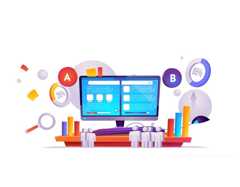 A/B test ilustracija