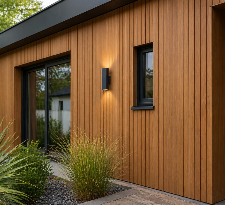Bardage aluminium imitation bois – façade modera