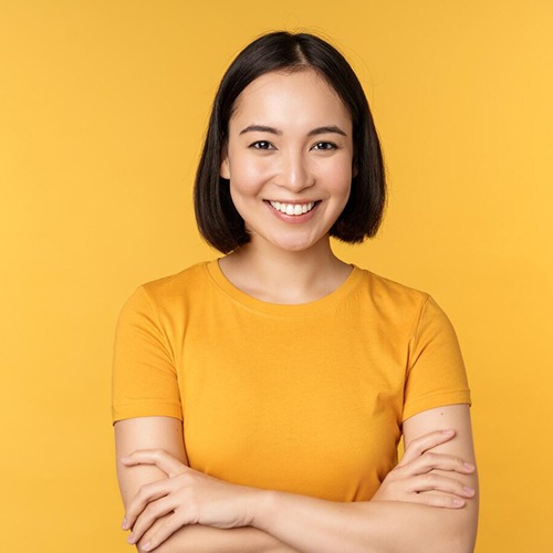 portrait photo retouching girl wearing yellow