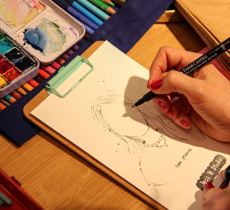 Live-zeichnen buchen Schnellportrait für Firmenveranstaltungen, Fashion und Beauty Events Firmenfeiern zur Kundenbindung