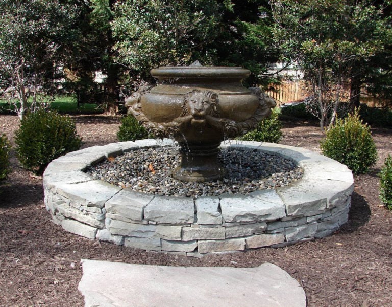 beautiful backyard fountain