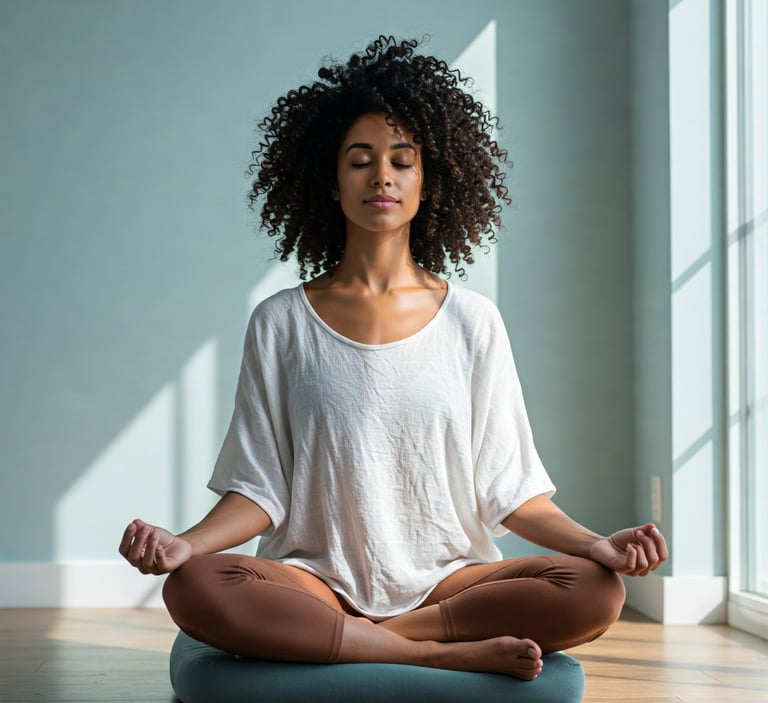 Mujer meditando.
