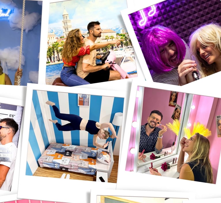 Colorful selfie rooms at Selfie Experience Split – creative indoor thing to do in Split for all ages