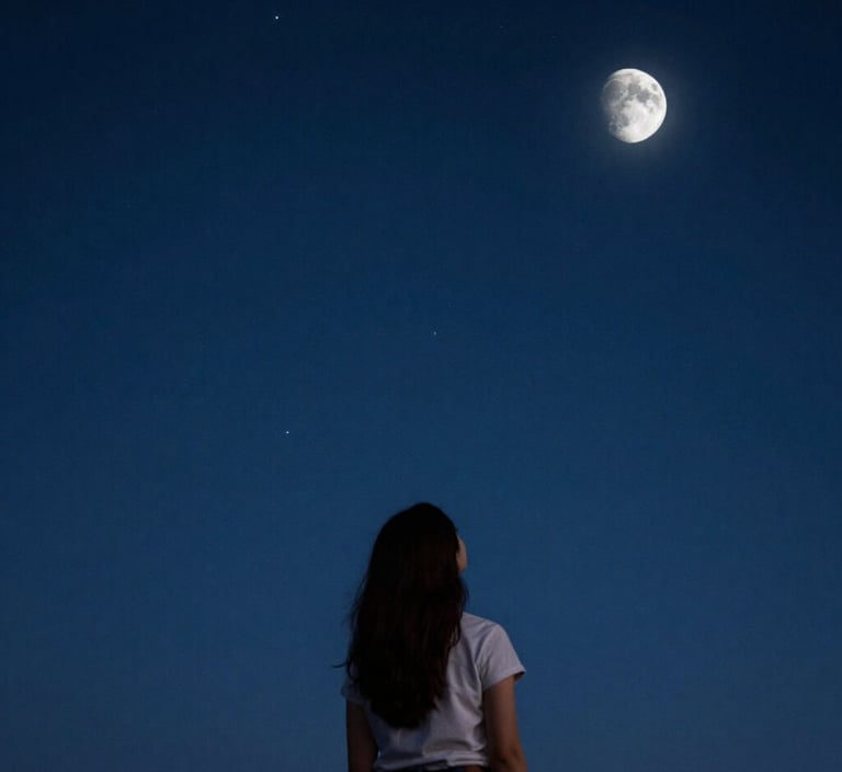 Moon gazing practice connecting with lunar energy for manifestation partnership