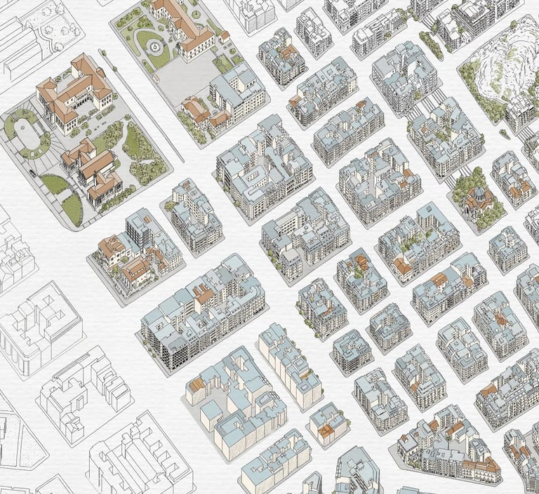 Hand-drawn city map of Athens, Greece by deliaMAPS, bespoke cartography