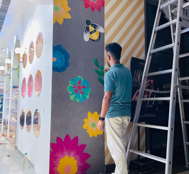 Facade painting of fizzy goblet at Select city walk mall