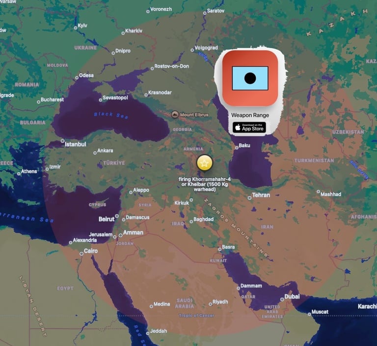 Khorramshahr-4 missile with warhead 1500 Kg range from Iran (Tabrik)
