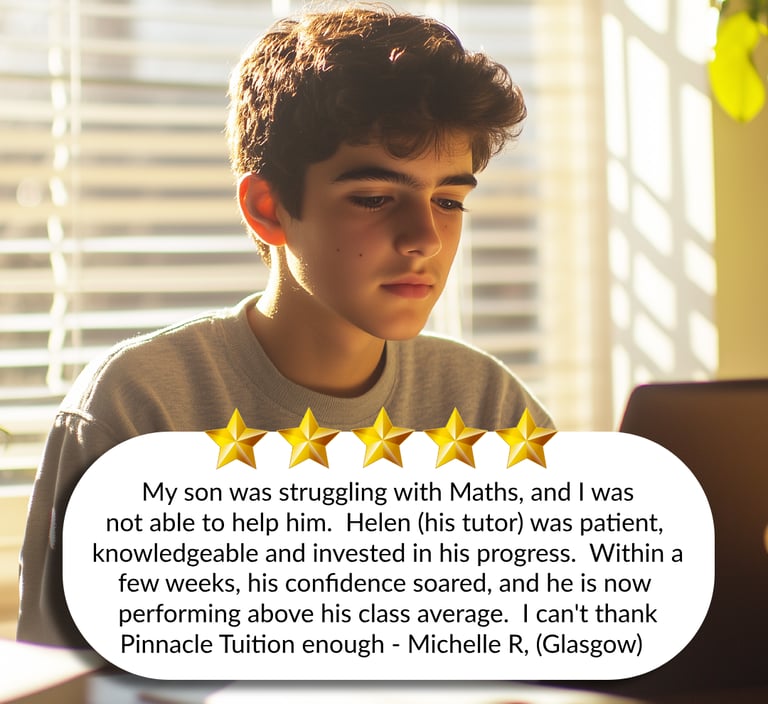 A testimonial giving Pinnacle Tuition 5 starts