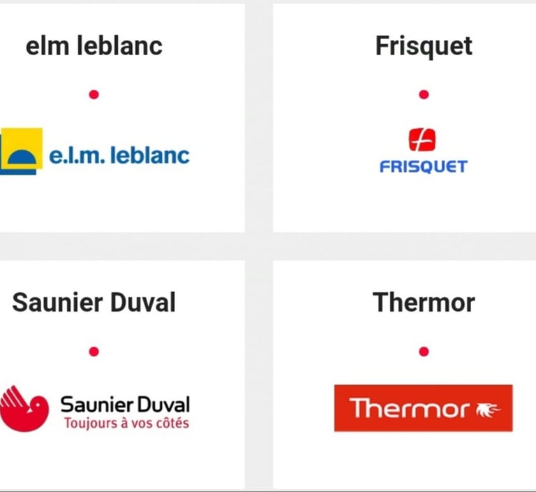 Logos des partenaires thermor etc.., pour les systèmes de chauffe-eau
