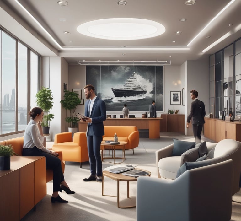 An engineer inspects a marine engine in a ship engine room.