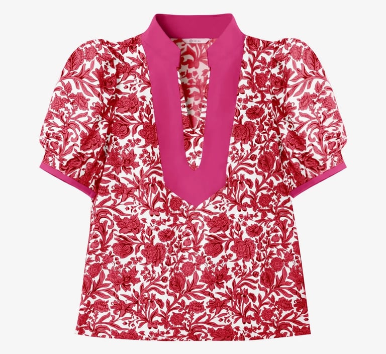 floral puff sleeve blouse