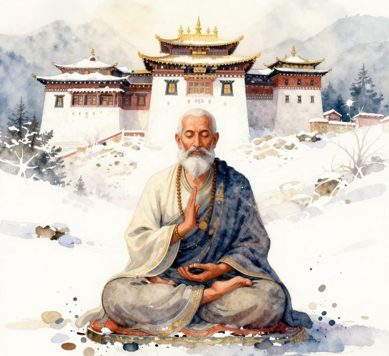 Patanjali ancient sage practicing meditation for natural healing and spiritual wisdom