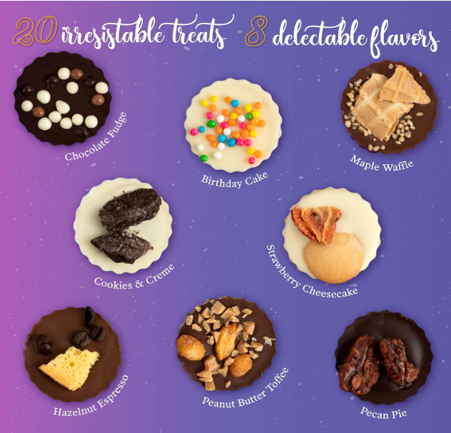 Astor Chocolate Belgian Truffles Dessert Party Gift Box, 20 Piece Set, 8 Unique Flavors. Delicious F