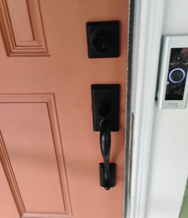 Orange front door representing emergency home lockout service in Spruce Pine, NC