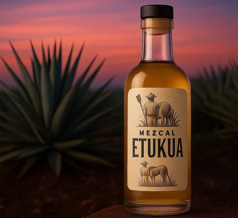 Agave madurando en el campo listo para cosecha en la producción de mezcal