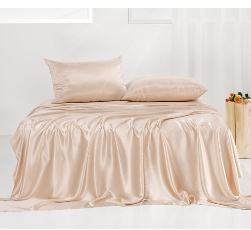 Promeed mulberry silk flat sheet set 4-piece, OEKO-TEX certified, Forbes best affordable silk sheets