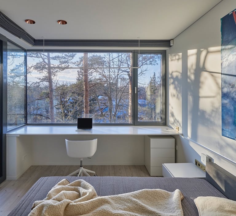 vinilinės grindys miegamajame