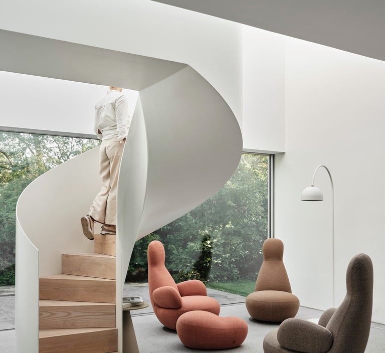 foteliai kaip akmenukai