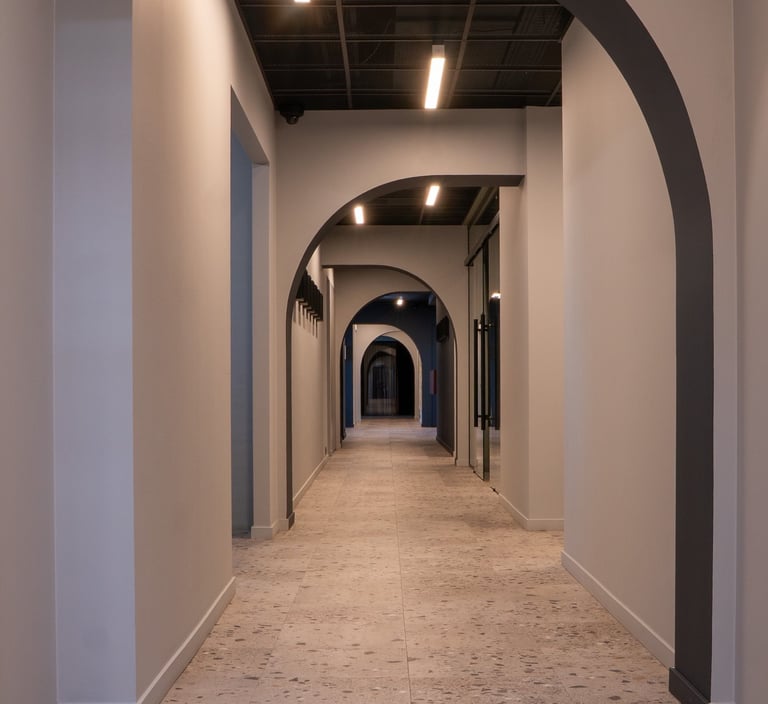 Koridorius su Amtico vinilinėm grindim