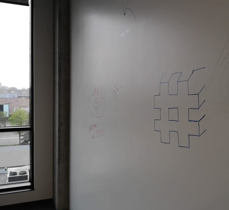 sienu danga rasyti markeriu