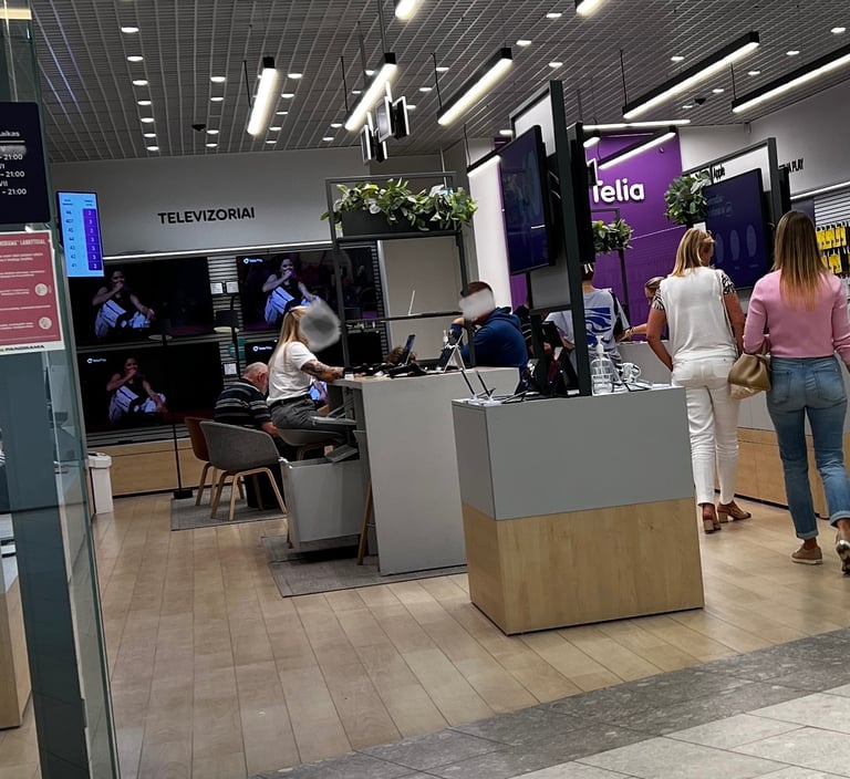 vinilo grindys prekybos salonu