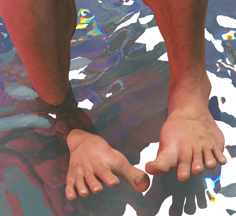 male feet in water