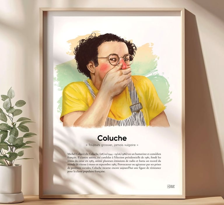 Affiche décorative Coluche Le Murmure des Murs