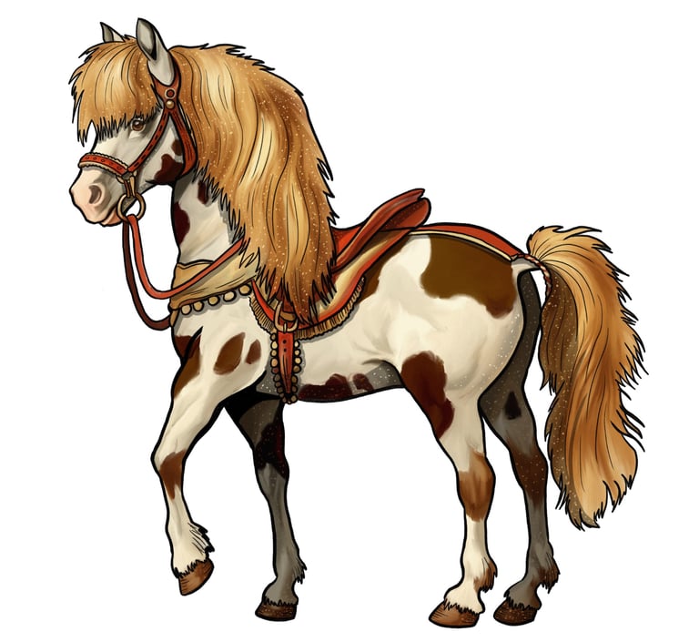 cheval mignon poney cirque vintage