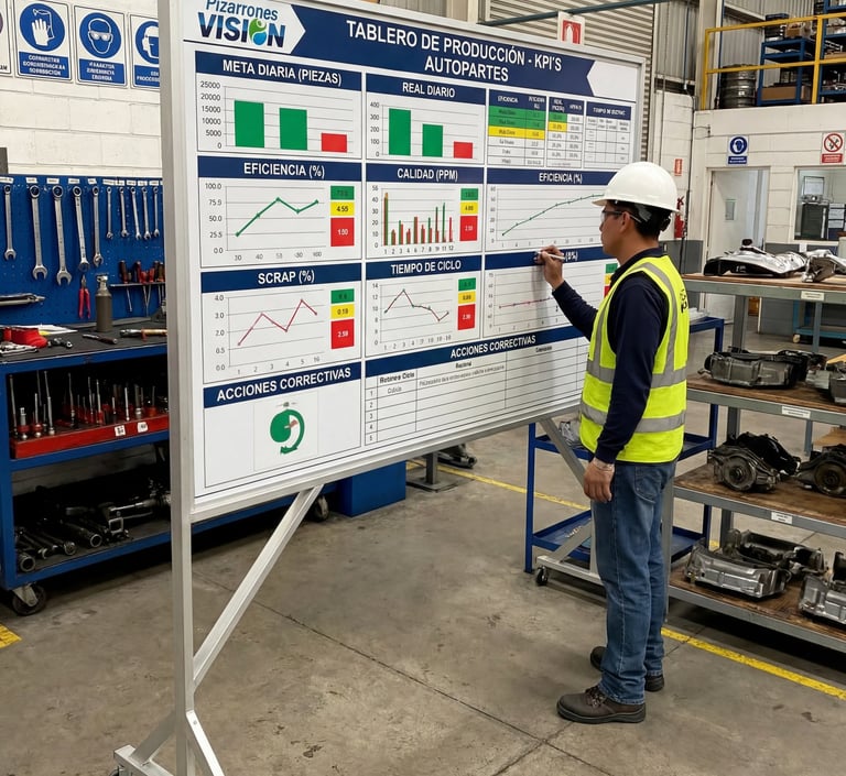 Pizarrón VISION personalizado Tablero de producción KPI´s