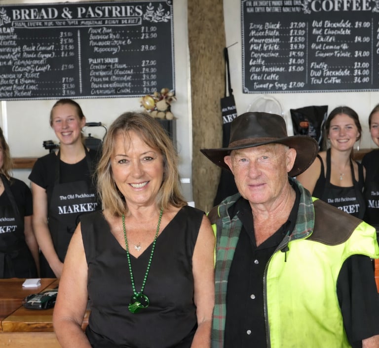 the old packhouse cafe owners Judy and Warrick Hyland