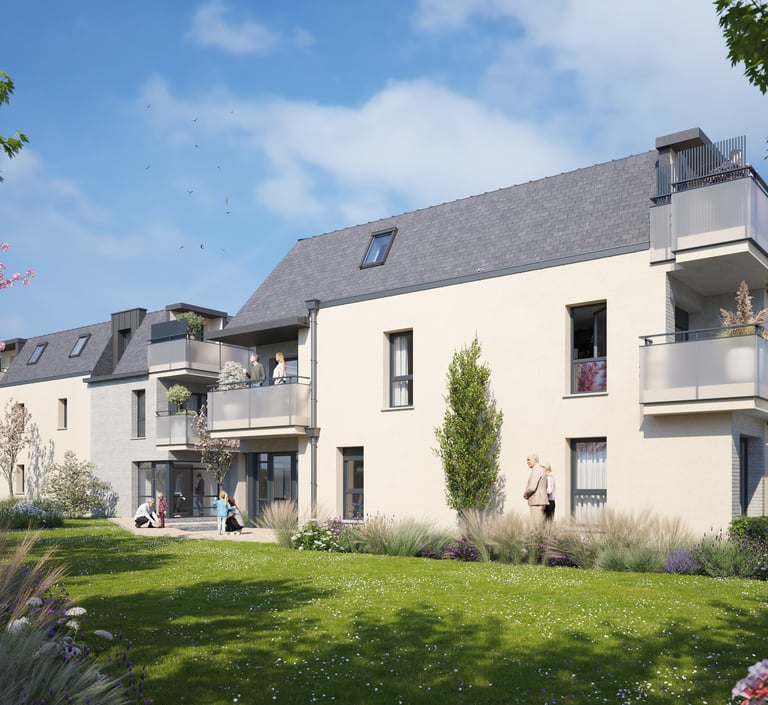 Résidence Orée avec appartements modernes et balcons, dans un environnement calme et verdoyant près 