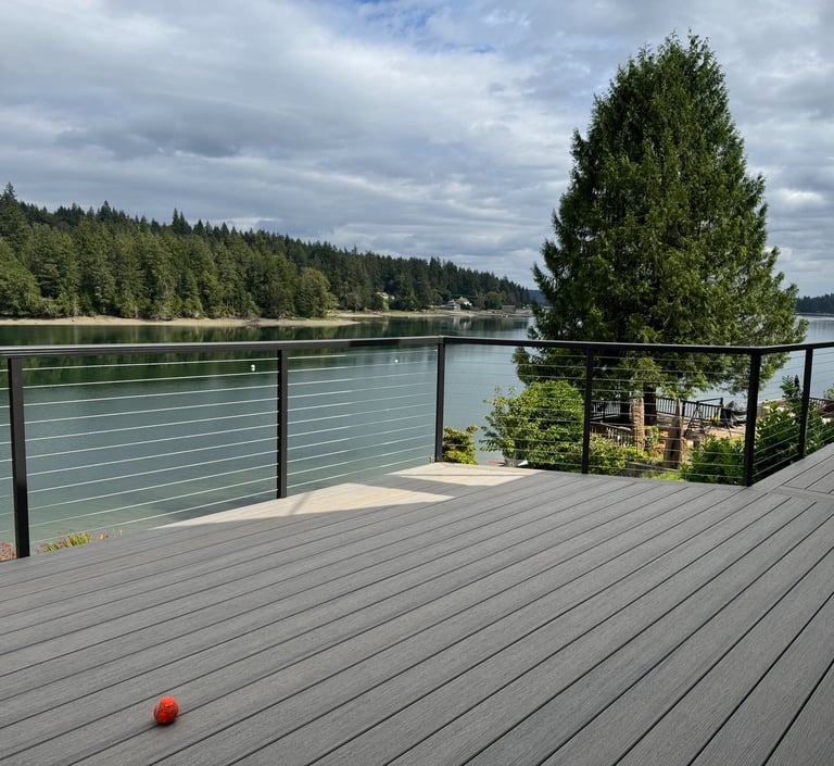 Western ClearView cable railing installed on residential deck