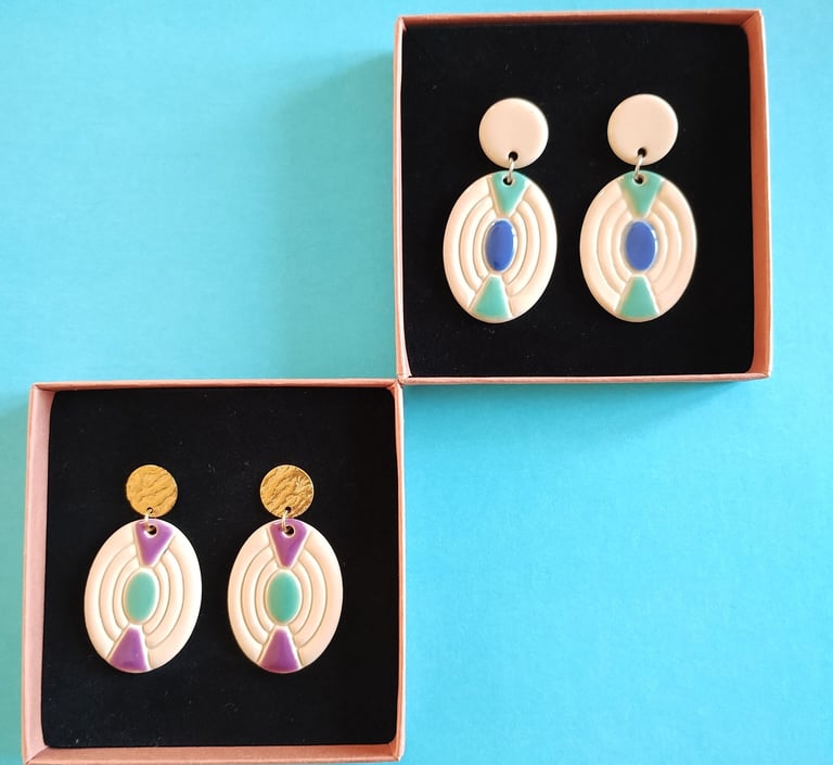 Boucles d'oreilles en céramique artisanales