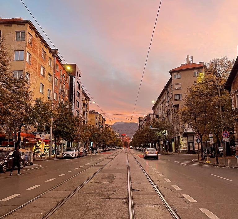 Sunset in City Centre Sofia