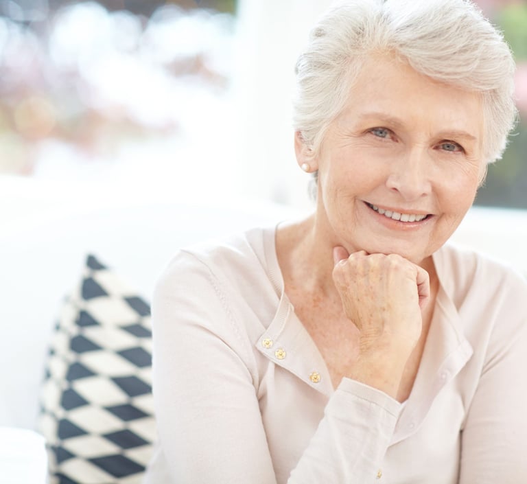 Smiling senior patient