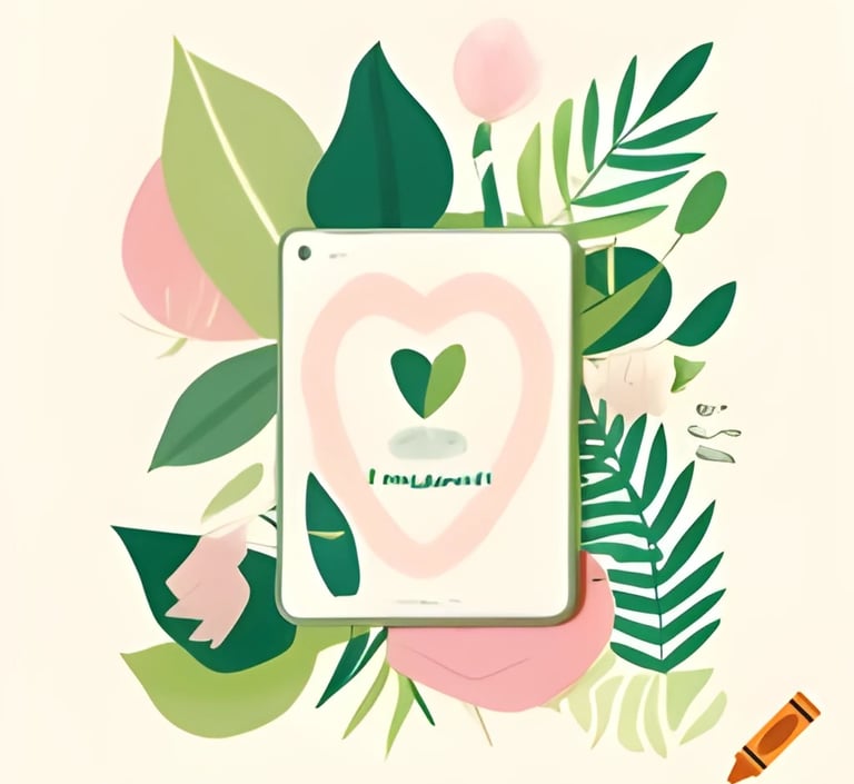 a phone with a heart shaped sticker on it