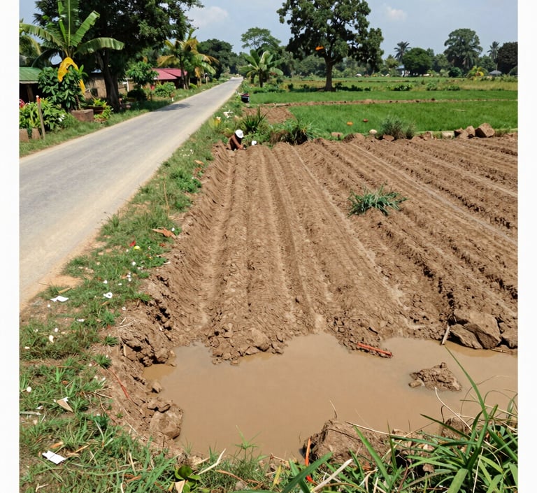Sunset view over a spacious Panvel plot, highlighting the peaceful surroundings.