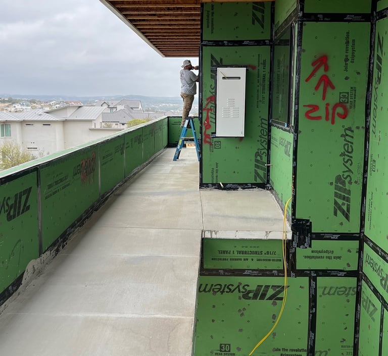 Upper deck with poured concrete and waterproofed.