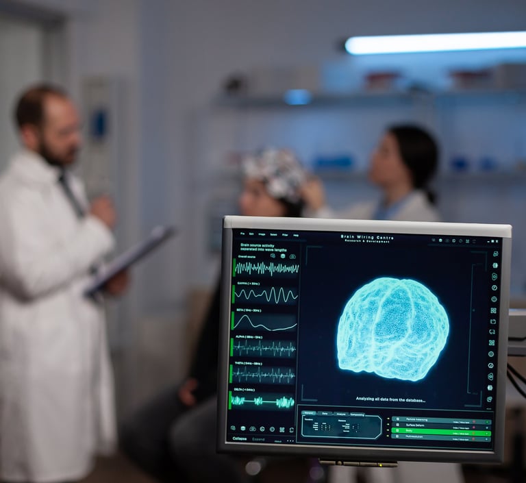a man in a lab coat and a woman in a lab coat