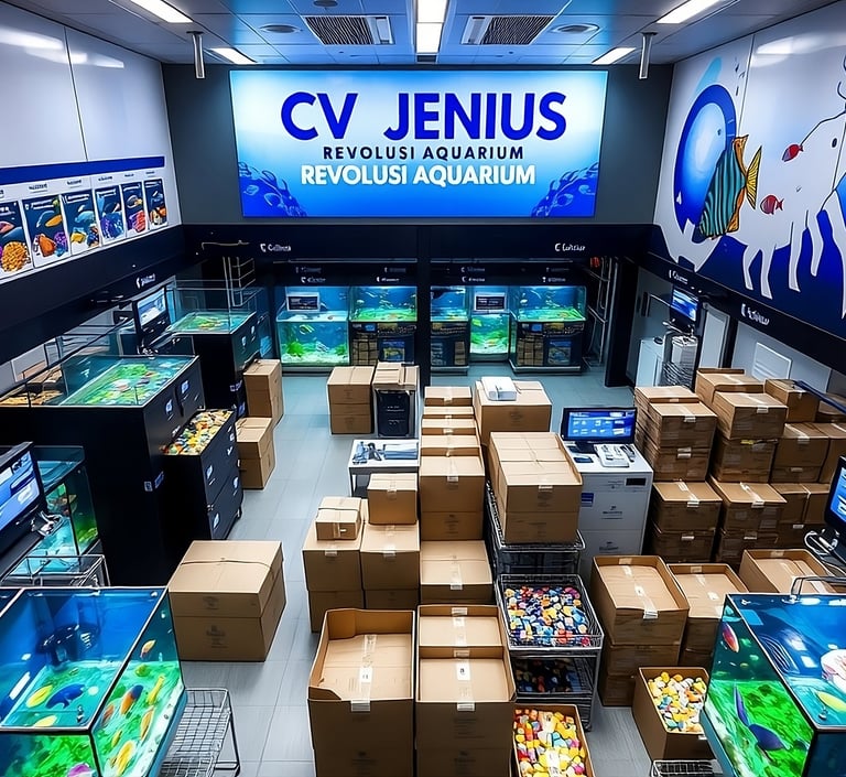 special room for monitoring the quality of Life tropical fish