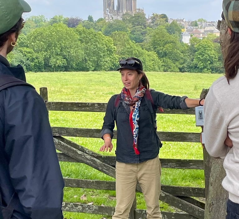 bocage autour de la ville de Coutances avec une guide au printemps