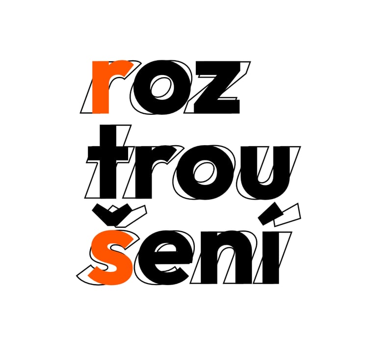 Logo roztroušení, černo oranžové