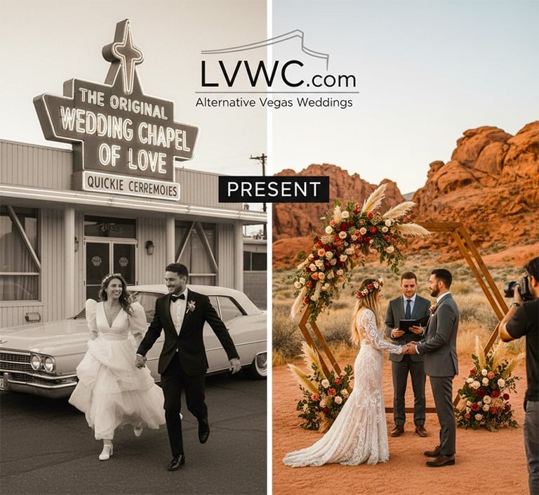 a couple getting married in front of a wedding ceremony