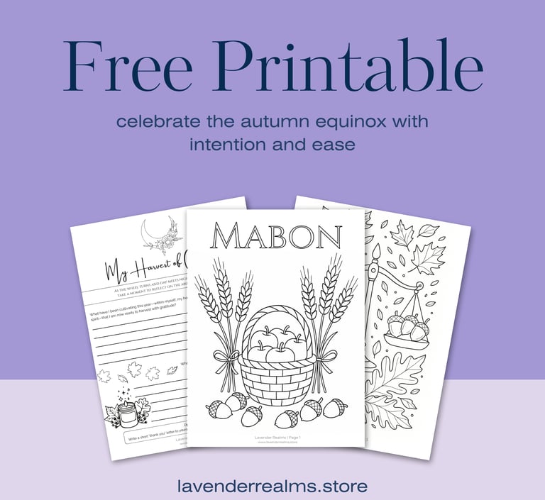 Lavender Realms Mabon Printable Pages