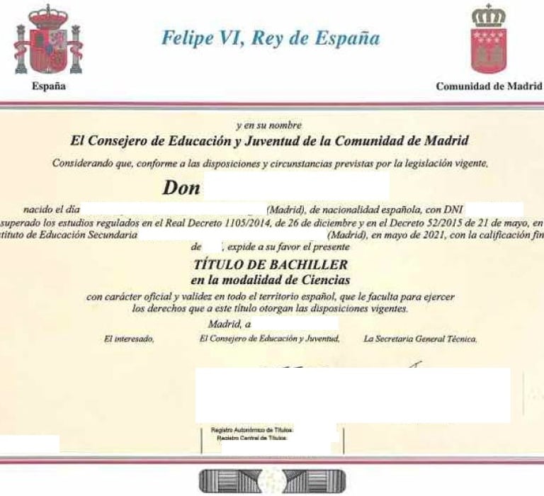 Traducción Jurada Bachiller España, al alemán