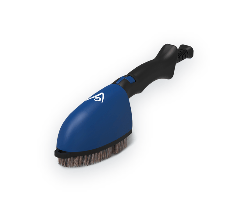 Profesjonalna szczotka parowa EV z naturalnym włosiem, służąca do dezynfekcji i błyskawicznego wygładzania tekstyliów.