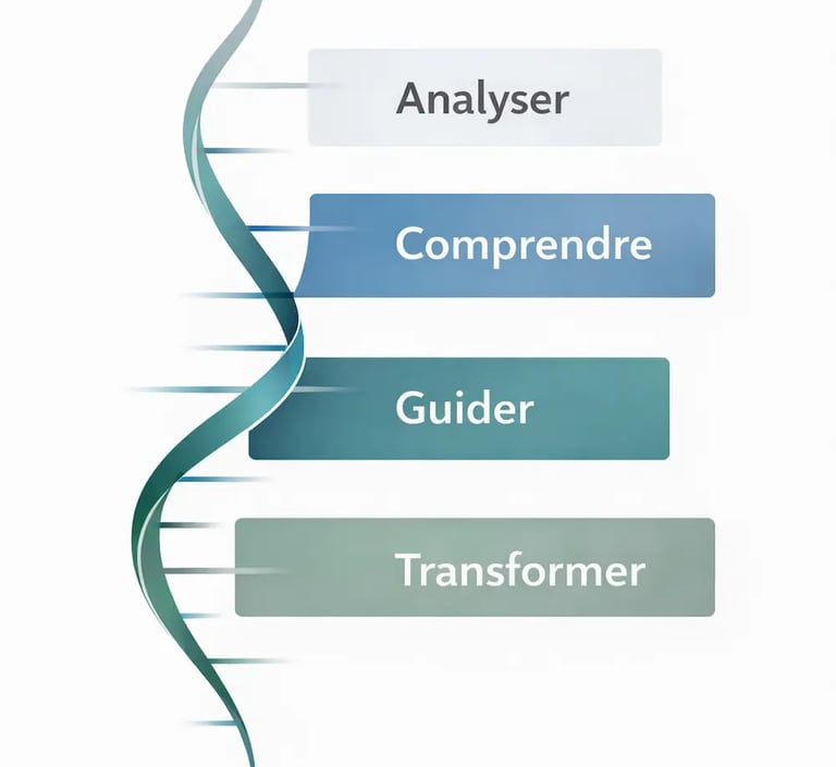 Brin d'ARN avec analyser, comprendre, guider et transformer
